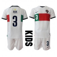 Portugal Pepe #3 Fotballklær Bortedraktsett Barn VM 2022 Kortermet (+ korte bukser)
